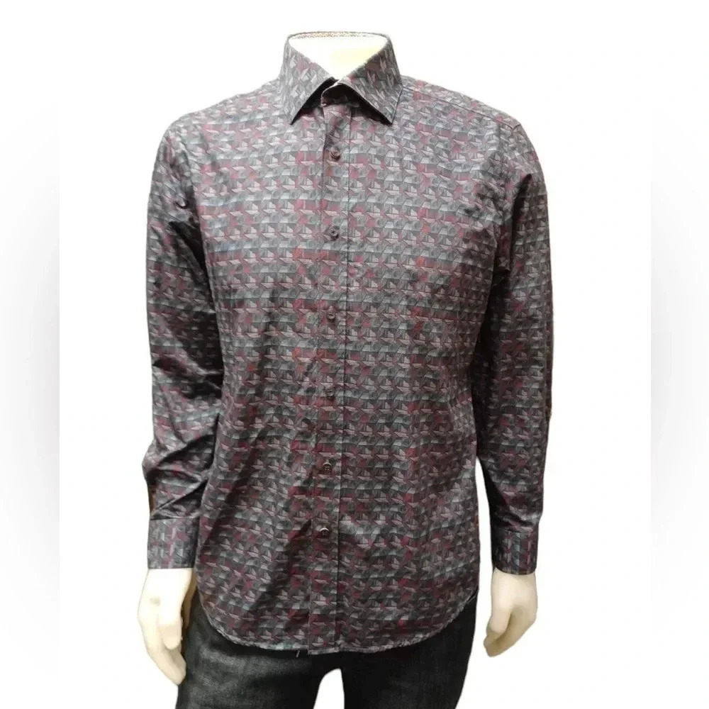Daniel Hechter Non Iron  Long Sleeve Button Down Shirt Size Large